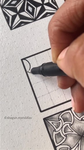 Mandala Artist | Shagun Goyal on Instagram: "New pattern on dot grid pattern sheet ✨ Pen from @brustro_official 🔶 You can use code SHAGUN10 for 10% off on non-discounted art supplies and SHAGUN5 for 5% off on already discounted art supplies from @creativehandsartmaterials @brustro_official website (www.creativehands.in) #patternsoftheday #reels #zentangle #zentangles #zenart #pattern #zentanglepattern #reels #reelsinstagram #reelsvideo #mandala #pattern #patterns #creativity #mandalasbyshagun"