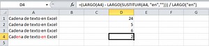 Funcion Contar Caracteres Excel En Ingles