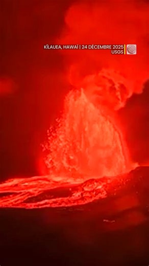 🌋 Le volcan #Kilauea, à Hawaï, s’est donné en spectacle pour la veille de Noël, projetant sa lave à une hauteur maximale de 425 mètres. #volcan #monde | MétéoMédia