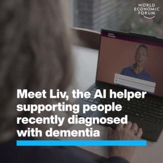 Liv, an #AI helper, is available to advise and reassure people with #dementia around the clock. #Digital technologies such as #AI promise to transform #healthcare, from detecting diseases early to providing patient #care and support. Learn more in the World Economic Forum report, Scaling Smart Solutions with AI in Health, in collaboration with ZS Associates: https://ow.ly/1Fbe50UmwxE Lenovo University of Exeter #AI #DigitalHealth #Alzheimers | World Economic Forum