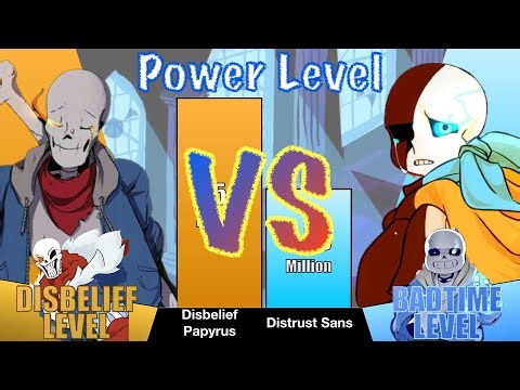 UnderTale Disbelief Papyrus vs UnderSwap Distrust Sans Power Level