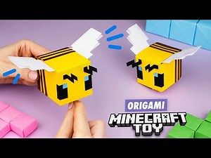 Оригами Майнкрафт Пчела из бумаги | Майнкрафт игрушка | Origami Paper Minecraft Bee