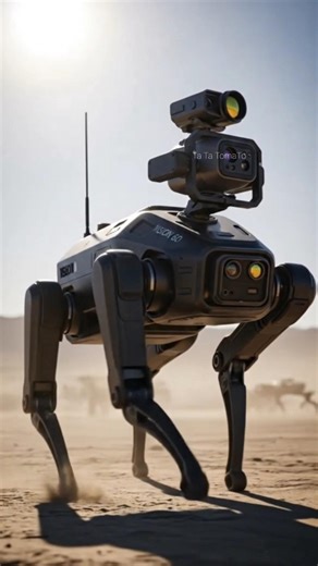Vision 60 quadruped military robot dog patrolling a desert battlefield #warzone #battlegame #robotę