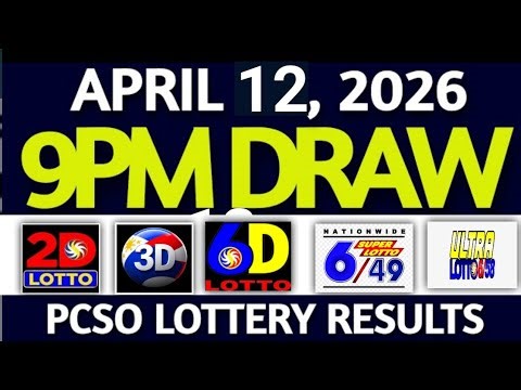 Lotto Result Today 9pm draw April 12, 2026, PCSO