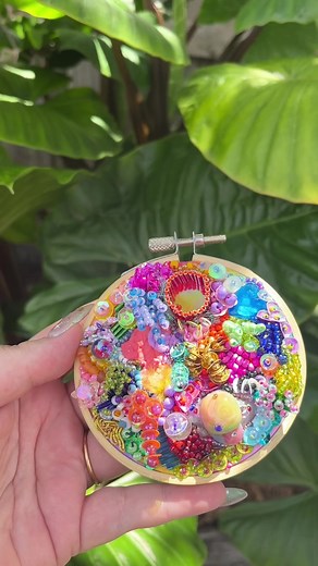 Abstract Embroidery with Sequins | Unique DIY Hand Craft