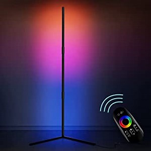 Joymon Corner Floor Lamp, RGB Color Changing Modern Corner Lamp with Remote, Dimmable LED Floor Lamp Mood Lighting Corner Lamp, RGB Floor Lamps for Living Room Bedroom Gaming Room Party Decoration