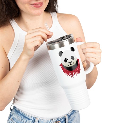 Grumpy Panda Travel Mug, Funny Meme Design, 40oz Insulated Mug - Etsy