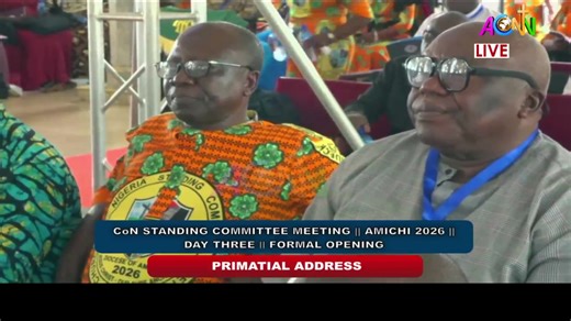 FORMAL OPENING || CoN STANDING COMMITTEE MEETING || AMICHI 2026 || DAY THREE VENUE: ST. STEPHEN'S ANGLICAN CHURCH OSUMENYI, NNEWI SOUTH L.G.A, ANAMBRA STATE, DIOCESE OF AMICHI THEME: SERVE THE LORD: IMPERATIVE FOR THE FAMILY UNDER GOD || JOSHUA 24:14-15 HOST: THE RT. REV'D EPHRAIM IKEAKOR || BISHOP, DIOCESE OF AMICHI PRESIDING: HIS GRACE, THE MOST REV'D DR. HENRY C. NDUKUBA || ARCHBISHOP, METROPOLITAN & PRIMATE OF ALL NIGERIA To watch us, buy any FREE-TO-AIR decoder with a Dish and tune to Frequ