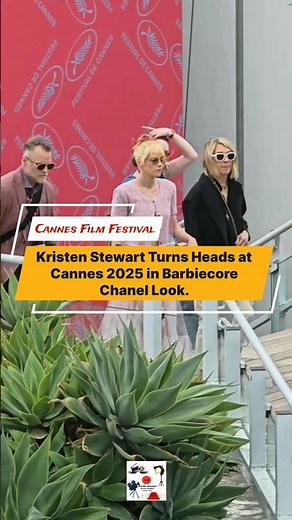 Kristen Stewart Turns Heads at Cannes 2025 in Barbiecore Chanel Look.#shorts #fashion #glamour