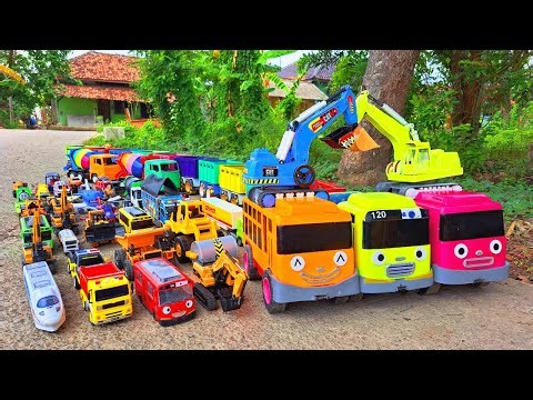 Mantap !! Mobil Truk Tronton Panjang Bongkar Mainan Mobil Mobilan Dump Truck, Excavator, Truk Mixer