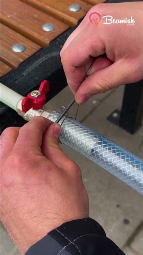 Strong hose securing technique #diy #hose #securing #trick