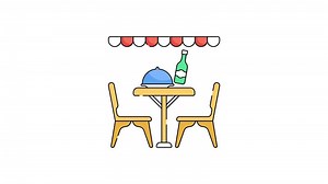 Well designed dining table icon, food and restaurant design.