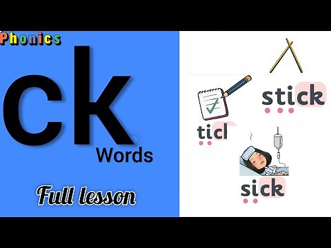 Jolly phonics 'ck' words/ #ck words phonics ck Blending words.