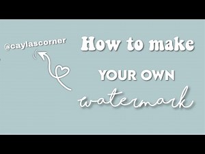 How to crate YOUR OWN Watermark for Fan Edits