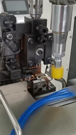 the stage of installing a cable in its place using sophisticated tools