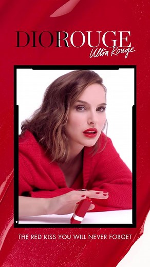 Natalie Portman blows a red kiss you will never forget. Rouge Dior Ultra Rouge, the new ultra wear and hydrating lipstick. #ROUGEDIORULTRAROUGE | Dior