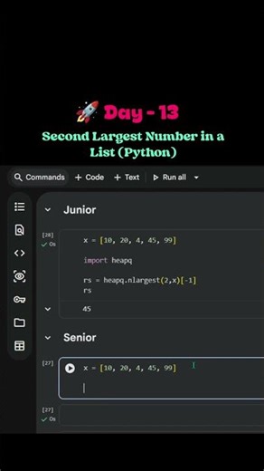 Day 13 - Second Largest Number in a List (Python)