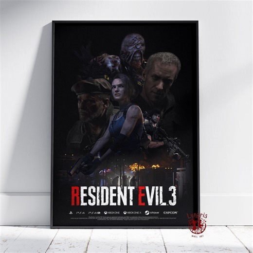 Resident Evil 3 Poster | Jill Valentine Wall Art | Unframed Canvas Print | Gift Game Poster - Etsy
