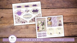 Purple Junk Journal EPHEMERA, PRINTABLE, 70  Tags, Tucks, Pockets, Envelopes, Fussy Cuts, Stickers, Tickets, Labels, Bookplates, SHABBY - Etsy