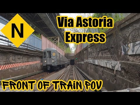 Full Length Front of Train Ride On an R46 (N) to Coney Island Stillwell Avenue via Astoria Express