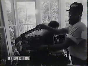 "Losing My Religion" (sunglass version) Autumn 1990. Filmed by Jim McKay for "Timepiece" promotional video on Peter's side porch. | R.E.M.