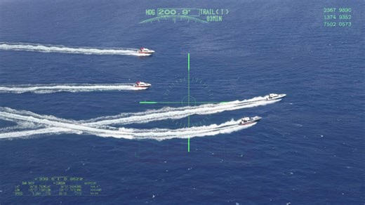 US extreme techniques to catch fast illegal boats at sea