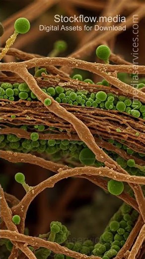 Algal Cells | Fungi | Microscopic - Vertical Stock Footage