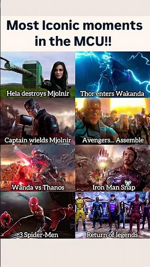 Top 8 Most Iconic Moments in the Marvel Cinematic Universe! #marvel #avengers #ironman #wanda #mcu