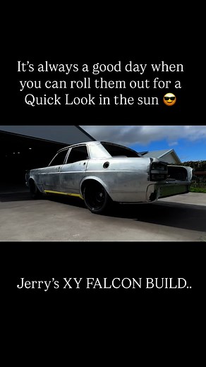 Its always a great day when the suns out so you can roll a build outside and stand back and check its stance from a distance.. the metal work is coming along nicely and can’t wait to get our custom killer show wheels from @gtwheels 🥳🔥🔥 #sunsout #sunsouttoysout #shininginthesun #metalwork #leadwork #showcar #summernats #motorex #australia #aus #fordxyfalcon #fordfalcon #tubbed #4link | Mobile Car Restorations