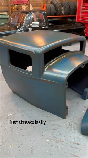 A little #patina experiment on an Rceveryday.com #ratrod cab and grill🤘 #weathering #rccars #rcratrod #ossum #scalerc #customrc #tinytrucks #hobby #scaler #rcengineering | RCeveryday