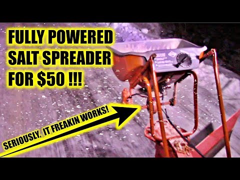 Homemade Push Button Tailgate/Tractor Salt Spreader for $50!!! Using a Grass Seed Spreader!