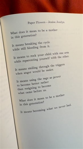 1.2M views · 30K reactions | From my newest collection Paper Flowers #motherhoodpoetry #motherhood #breakingthecycle #mother | Jessica Jocelyn Poetry | Facebook