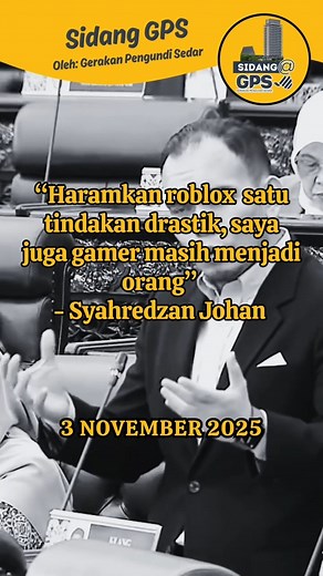 “Haramkan roblox satu tindakan drastik, saya juga gamer masih menjadi orang” - Syahredzan Johan . . Ikuti media sosial GPS https://t.me/pengundisedar #gerakanpengundisedar | Gerakan Pengundi Sedar