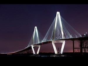 Charleston's Ravenel Bridge Night POV - Charleston, South Carolina