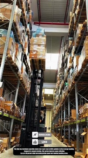 High-Bay Warehouse Storage Handling Using Reach Truck Forklift