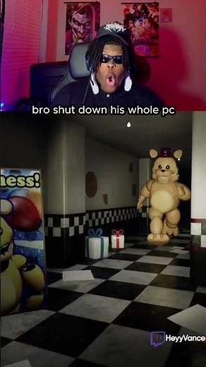 fredbear full sprinting is insane 😂 (Twitch/YT: HeyyVance) #fnaf #horrorgaming