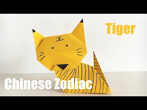 Origami Tiger: Chinese Zodiac Animals - Easy Paper Crafts Tutorial