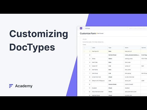 Customizing DocTypes - Customizing ERP Modules in ERPNext
