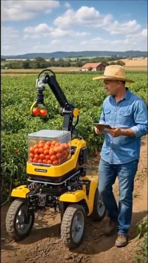 Future of Farming: Smart Robots Harvesting Tomatoes