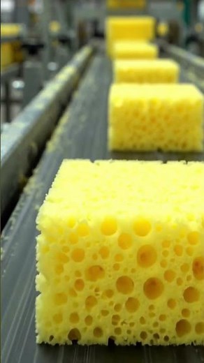 Sponge Factory 😳 | How Soft Sponges Are Made in Seconds 🧽🔥