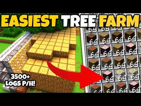 EASIEST TREE FARM IN MINECRAFT 1.21 (TUTORIAL) EARLY GAME OAK/SPRUCE!