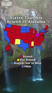 States That Are Scared of Alabama #map #usa #states #geography #unitedstates #geographythroughmaps