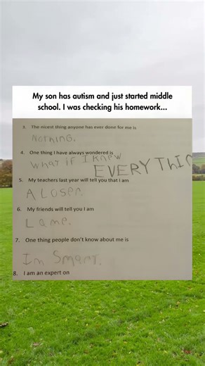 Middle schooler with autism answers homework perfectly #Funny #Wholesome