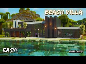 Minecraft: EASY Modern Beach House Tutorial (Step-by-Step)