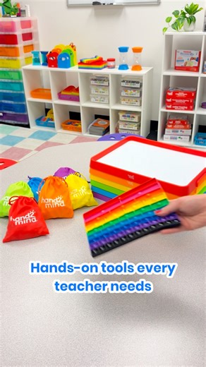 hand2mind on Instagram: "Turn everyday lessons into colorful, hands-on adventures with these classroom favorites! 🔤 Rainbow Lowercase Magnetic Letters are fun for literacy lessons at various skill levels 🧲 Magnetic Activity Trays can be used for lots of interactive activities like word building or sound segmenting 🌈 Rainbow Fraction® Sensory Bubble Popper teach fractions in a visual, multisensory way These must-have learning tools make literacy and math lessons tactile an