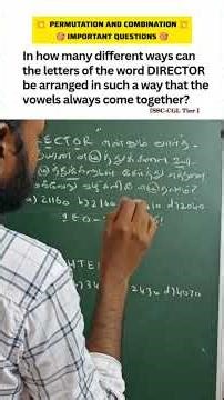 Easy Maths | வரிசை & சேர்க்கை | Permutation & Combination | #tnpsc #tnusrb #bankexam