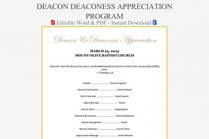 Deacon Program Template - Servant Program Sample | Church Programs | Honor for Officers - Etsy