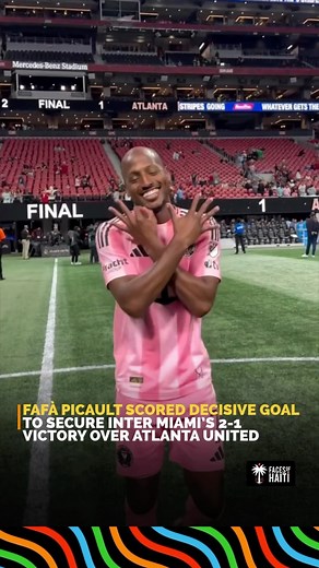 Haitian Football Player Fafà Picault Seals Inter Miami’s Victory with a Last-Minute Goal On March 16, 2025, Fafà Picault scores a dramatic 89th-minute winner in a 2-1 victory over Atlanta United at Mercedes-Benz Stadium. Coming on as a late substitute, Picault connected with a pinpoint cross from Jordi Alba, heading the ball past Atlanta’s defense to secure the win. The match was tightly contested, with Atlanta United initially taking the lead through Emmanuel Latte Lath. However, Lionel Messi r