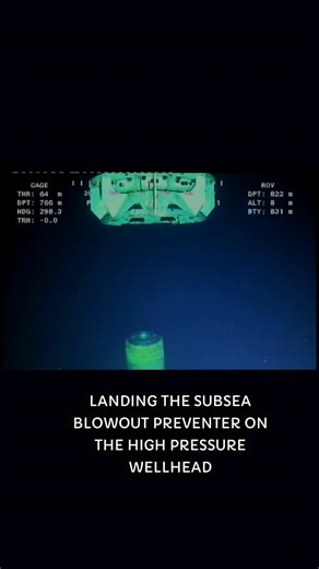 Landing Subsea BOP on High Pressure Well Head (monitored with the ROV) #drillingengineering #subsea