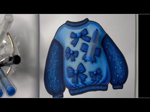 Magic Marker Sweater Transformation 💙 #drawing shorts g